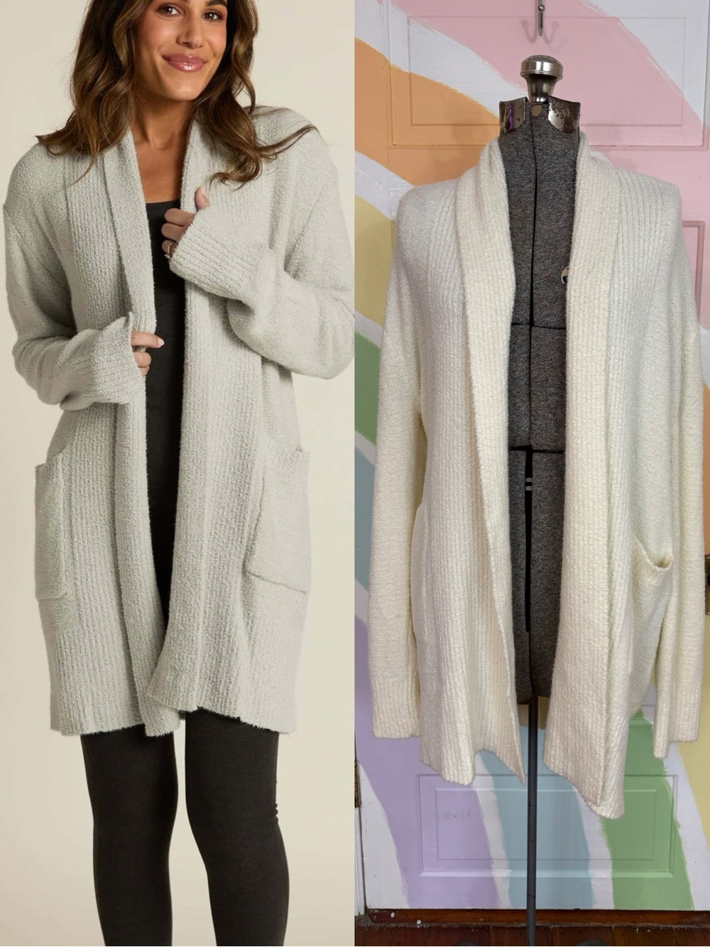 Faceplant Dreams Bamboo Cozy Plush Open Front Midi Cardigan Robe Sz L/XL 💛🍄